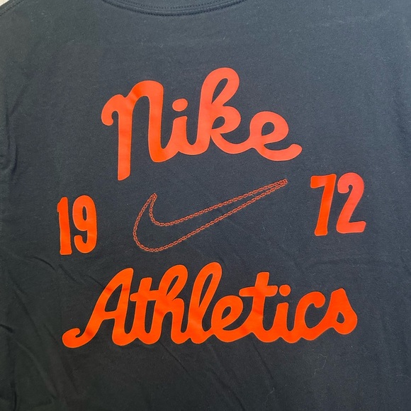 Nike Athletics 1972 Short-Sleeve Graphic Tee with Orange 'Nike Athletics' Back - Picture 4 of 8